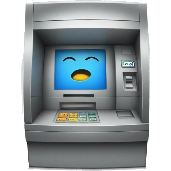 ATM machine + curious face emoji