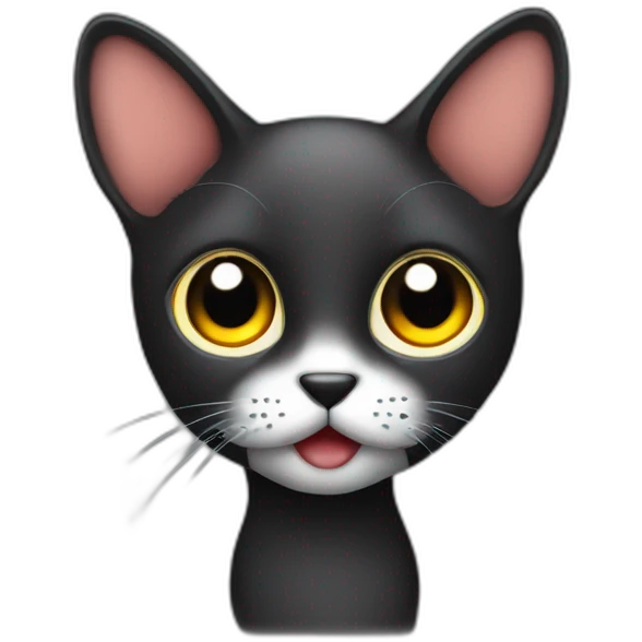 Gato negro con ojos amarillos mirando juzgando molesto emoji
