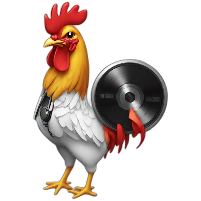 A french dj rooster emoji