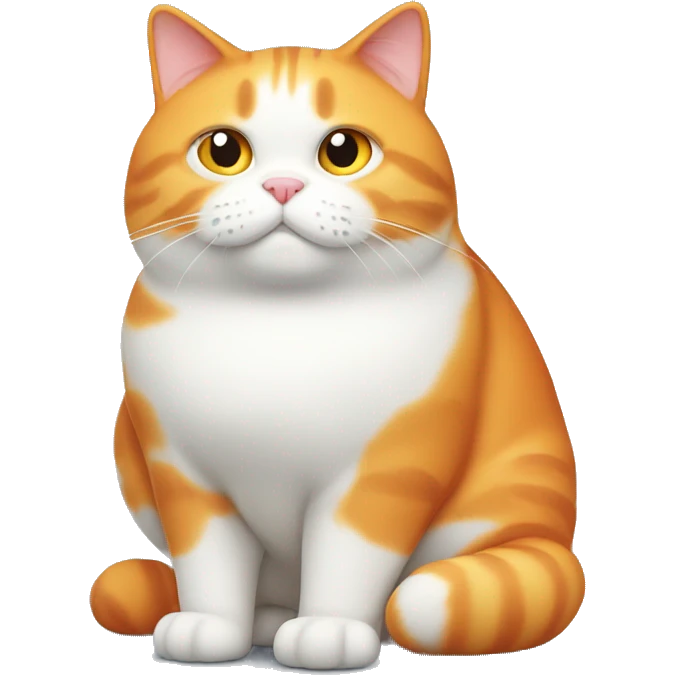 Orange and white fat cat  emoji