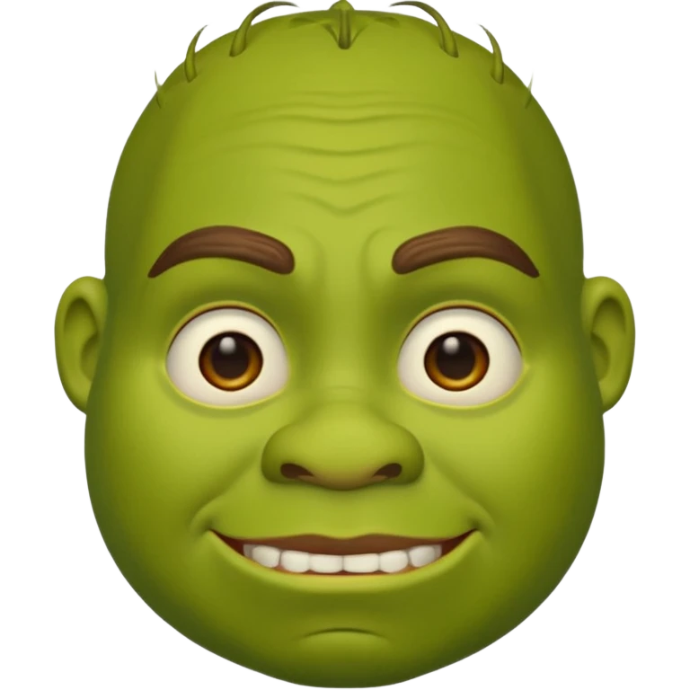 Shrek emoji face showing a 🤨 emoji