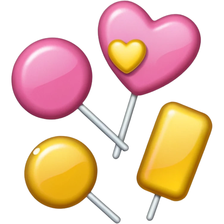 glitter pink and yellow candy emoji