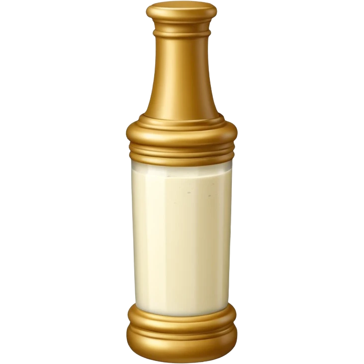 Creamy salad dressing in a bottle shaped like a roman column emoji