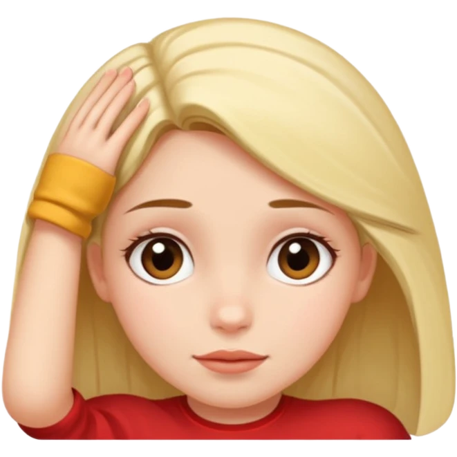 a foot placed on a girl's head emoji