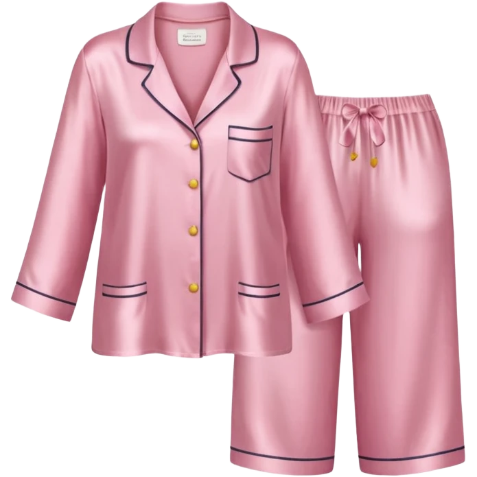 Light pink silk pyjamas set emoji