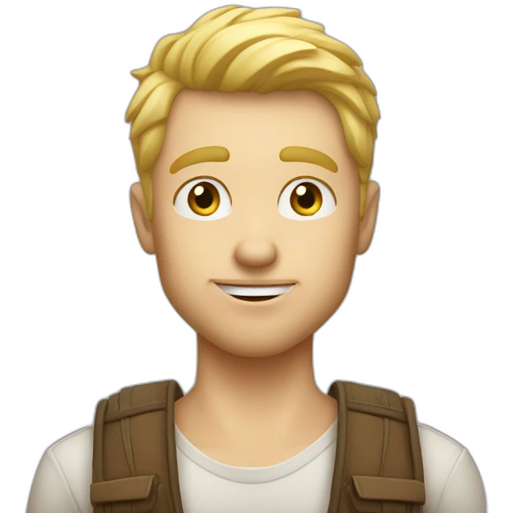 Handsome blond white guy blowing a kiss emoji