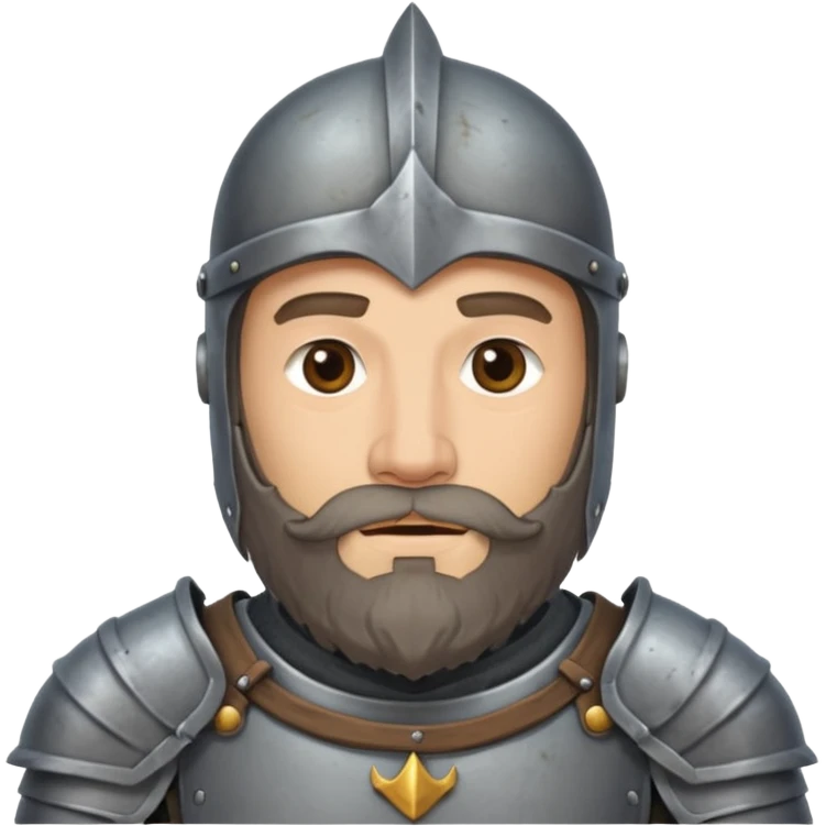 knight with beard, grey armor emoji