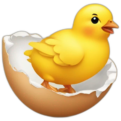 Chick getting off an egg shell emoji