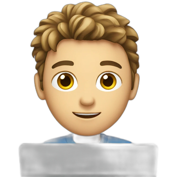 boy video editor with laptop  emoji