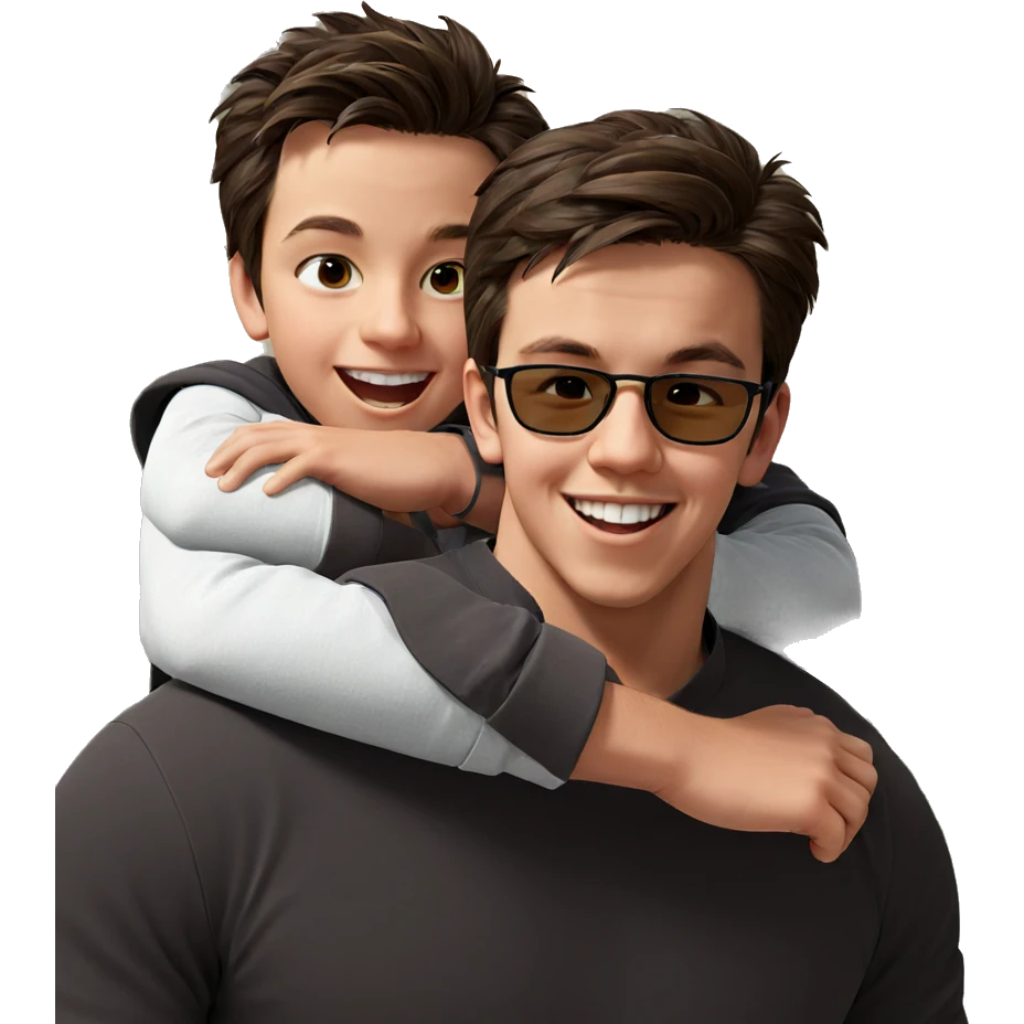 happy boys sharing a moment emoji
