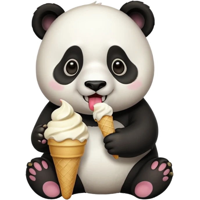 Panda eating ice cream emoji