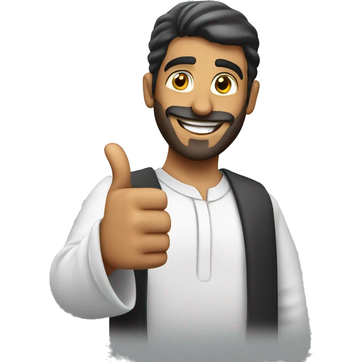 Smling Arabic man showing thumbs up  emoji