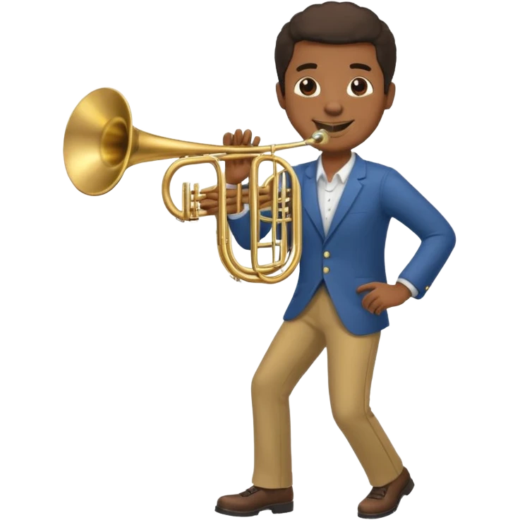 black man playing trombone full body emoji