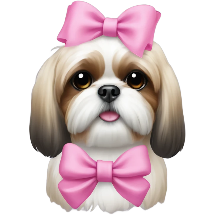 shih tzu with a pink bow emoji