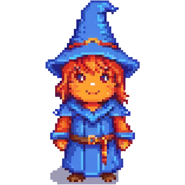 Pixel art wizard with Armenian flag colors (red, blue, orange) in the background emoji