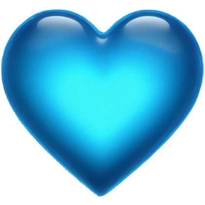 Neon glass blue heart  emoji