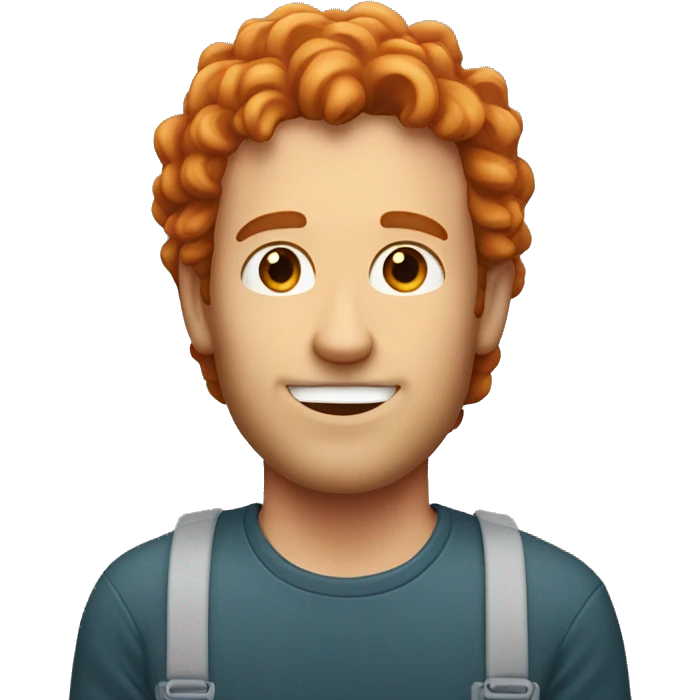 Tall white guy with a curly red mullet emoji