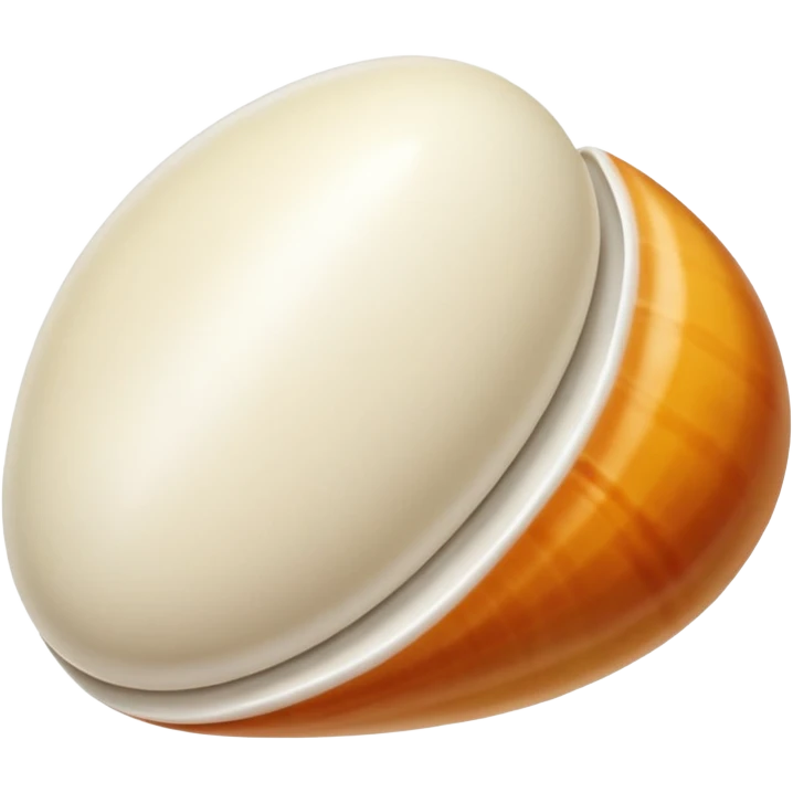 a single white cowrie shell, simple and clean emoji
