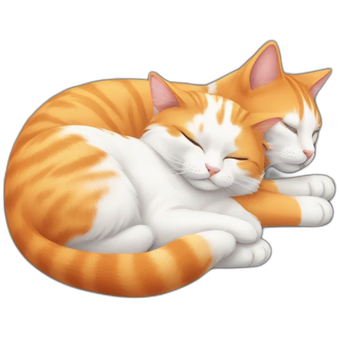 orange-cat and black white cat sleep emoji