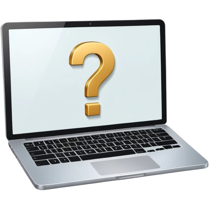 laptop with a question mark on the screen emoji