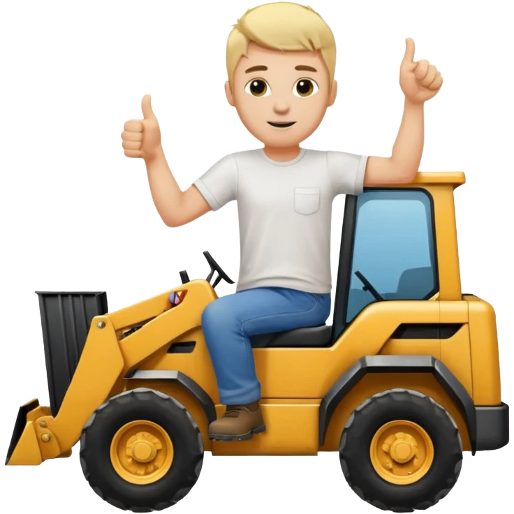 Blonde guy on a skid steer giving a thumbs up emoji