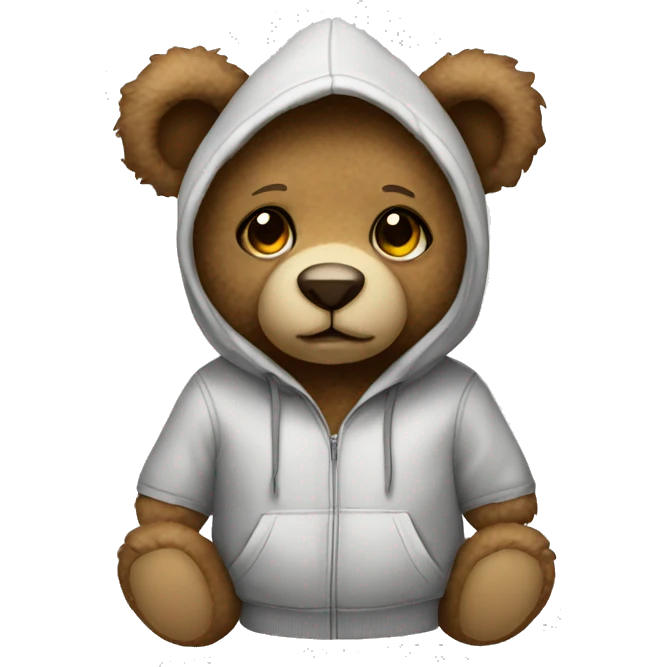 Teddy bear with hoodie emoji