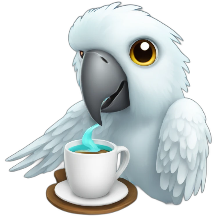 ghost-parrot-drinking-coffee emoji