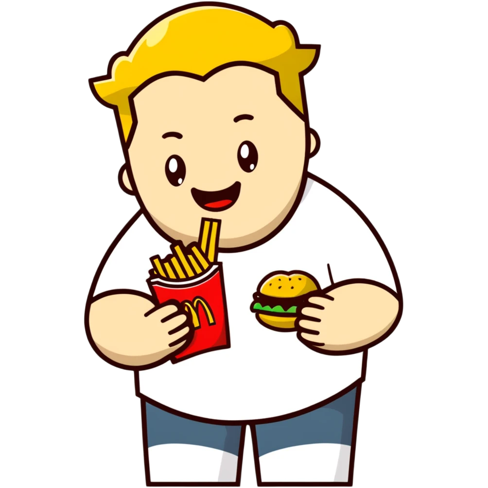 White guy eating McDonald’s  emoji