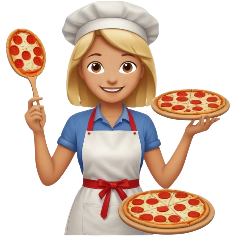 Girl making pizza emoji