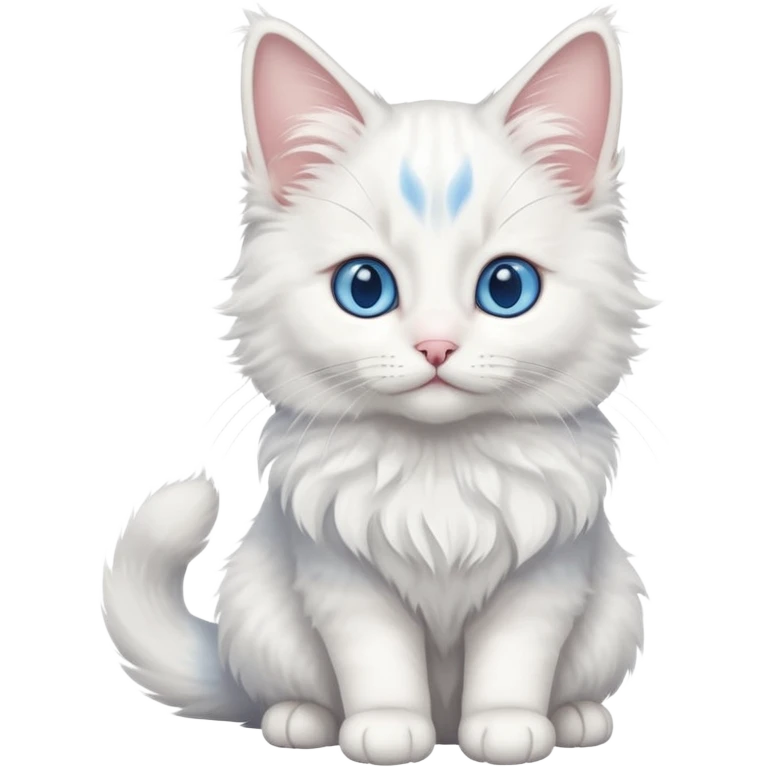 full body of baby Turkish Angora cat  emoji