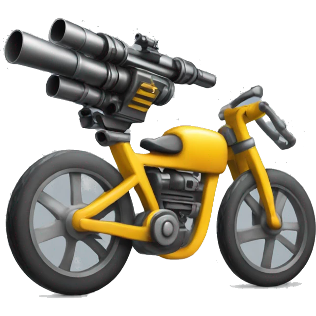 Racing cycle with minigun emoji