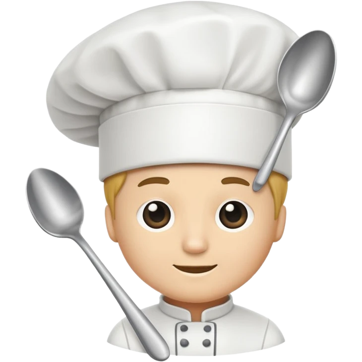 chef hat and spoon, simple and bright emoji