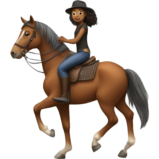 Girl riding a horse emoji