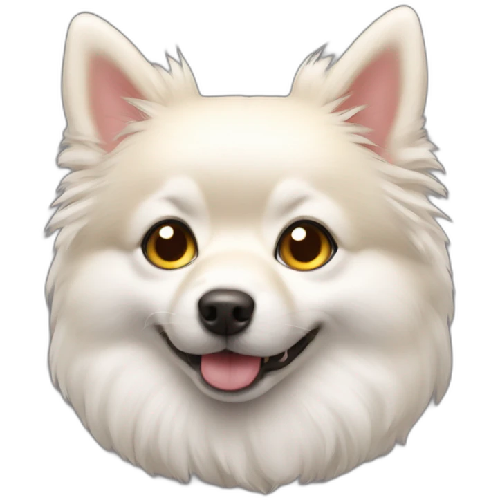 a light-coated dwarf spitz emoji