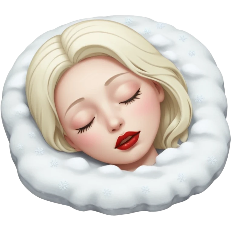 Frozen person dead in snow with close eyes  emoji