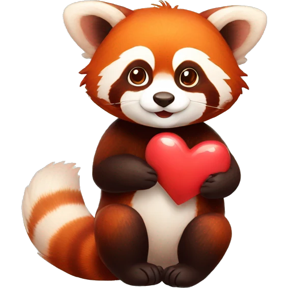 red panda with heart emoji