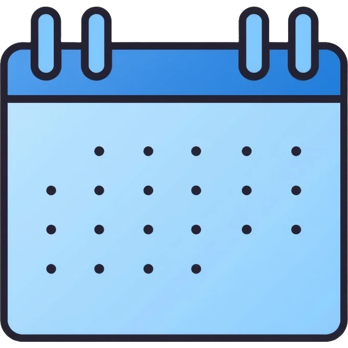 calendar in pastel blue color emoji
