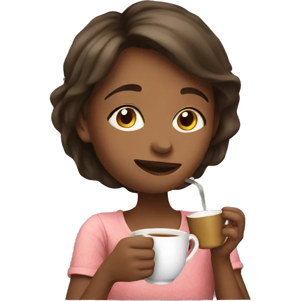 girl drinking tea emoji