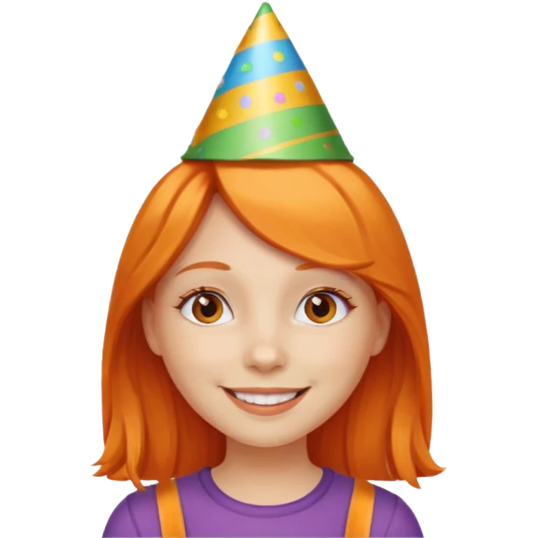 party hatted orange haired girl emoji