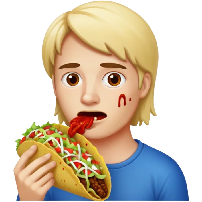 Me eating a bloody taco emoji