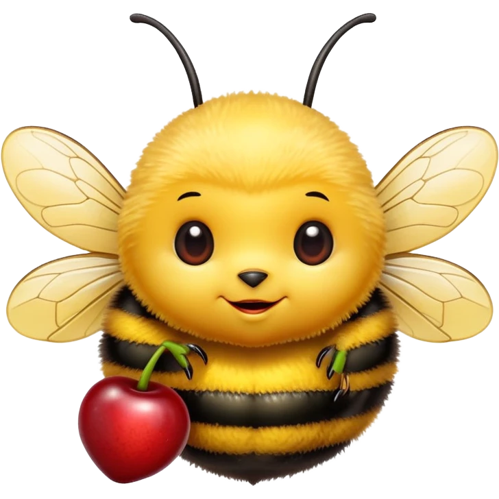 cute bee holding cherries  emoji