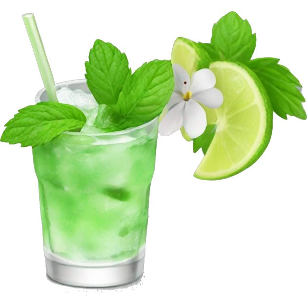 Mojito with flower emoji