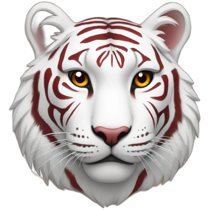 white and red tiger emoji