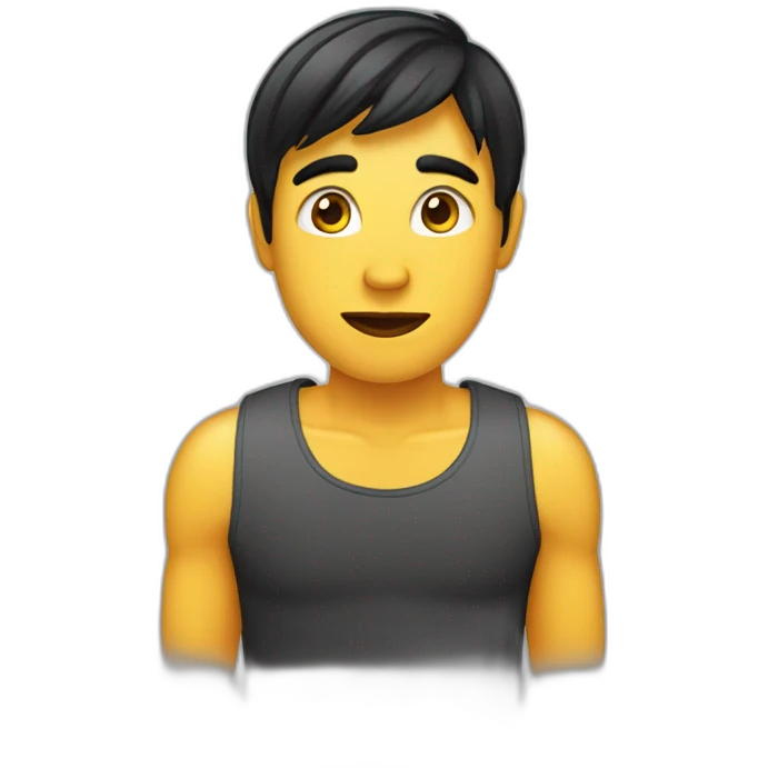 noob met zwart haar emoji