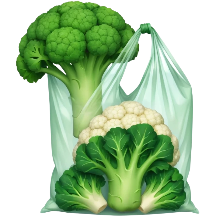 broccoli and cauliflower in a bag emoji