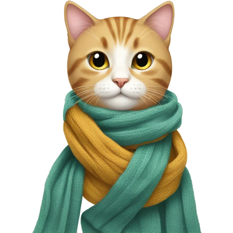 Cat wearing scarf emoji