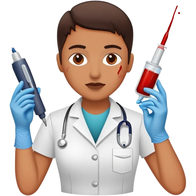 Phlebotomist drawing blood emoji