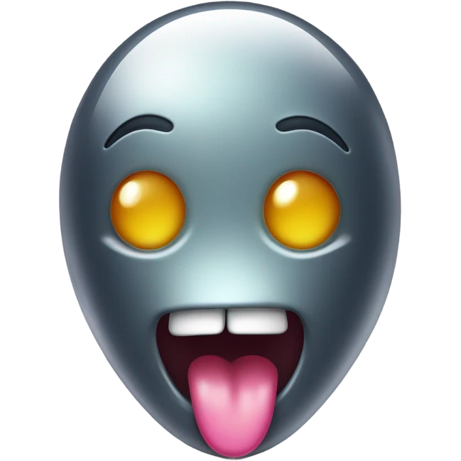 freaky iphone smiley face with his tongue out, all wet emoji