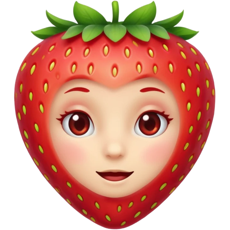 Cute strawberry face  emoji