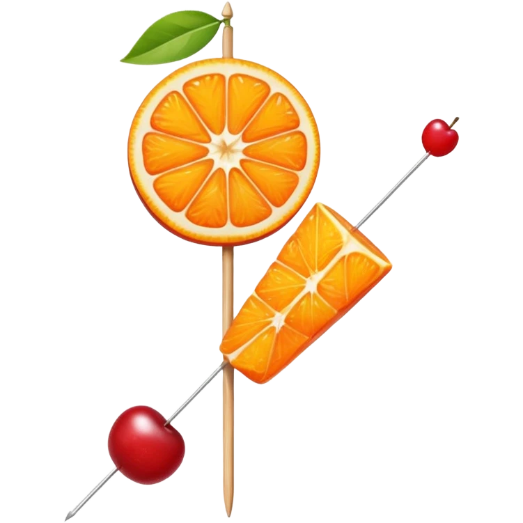 orange slice and cherry on a skewer emoji